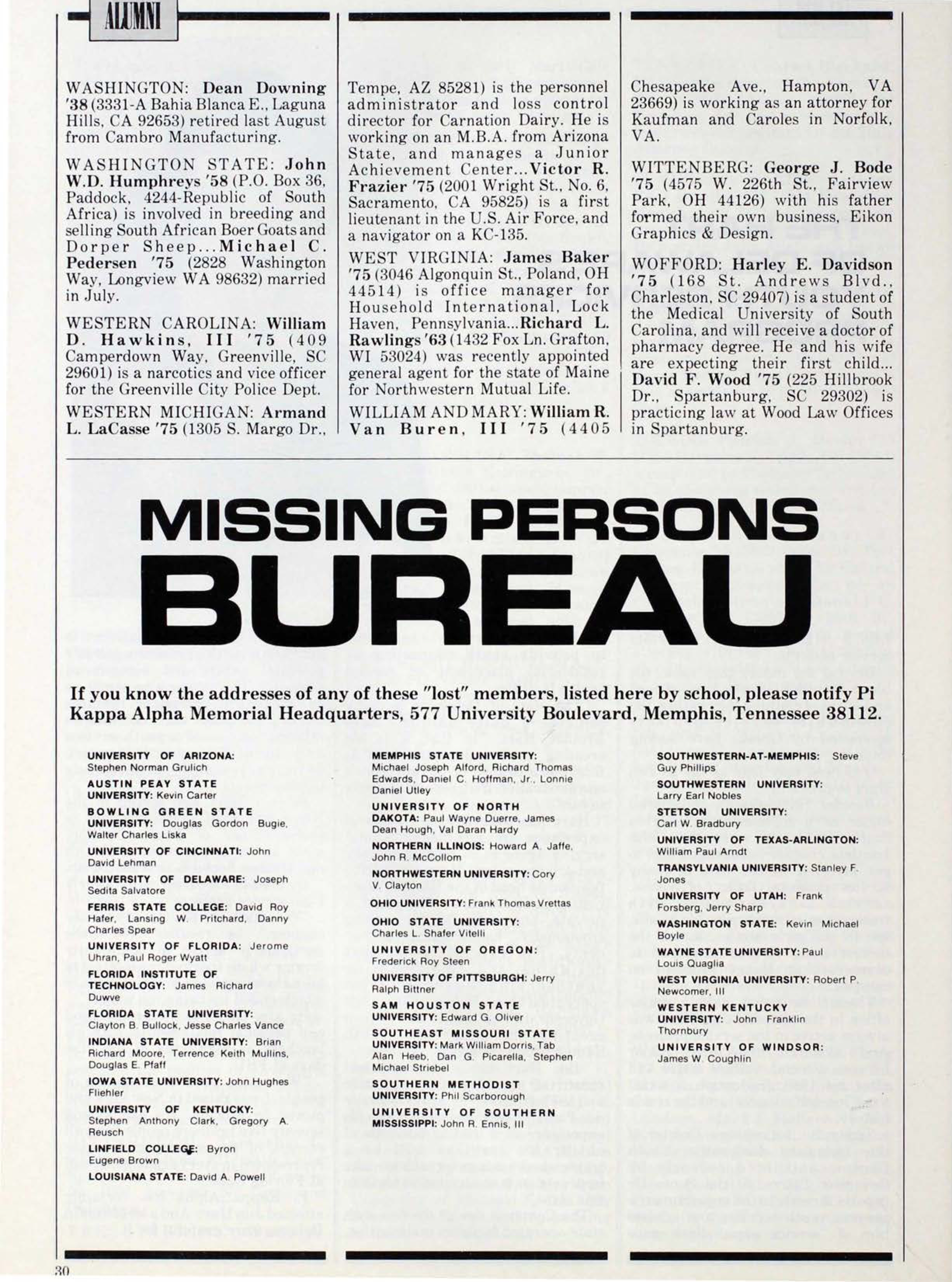 Missing Persons Bureau